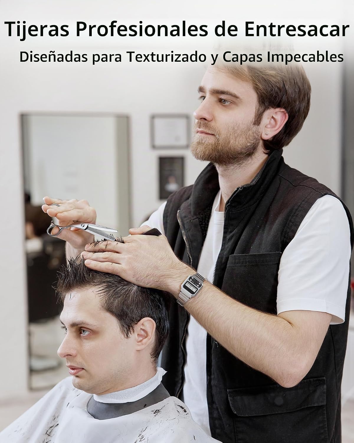 ULG Tijeras profesionales para cortar y adelgazar el cabello, tijer...