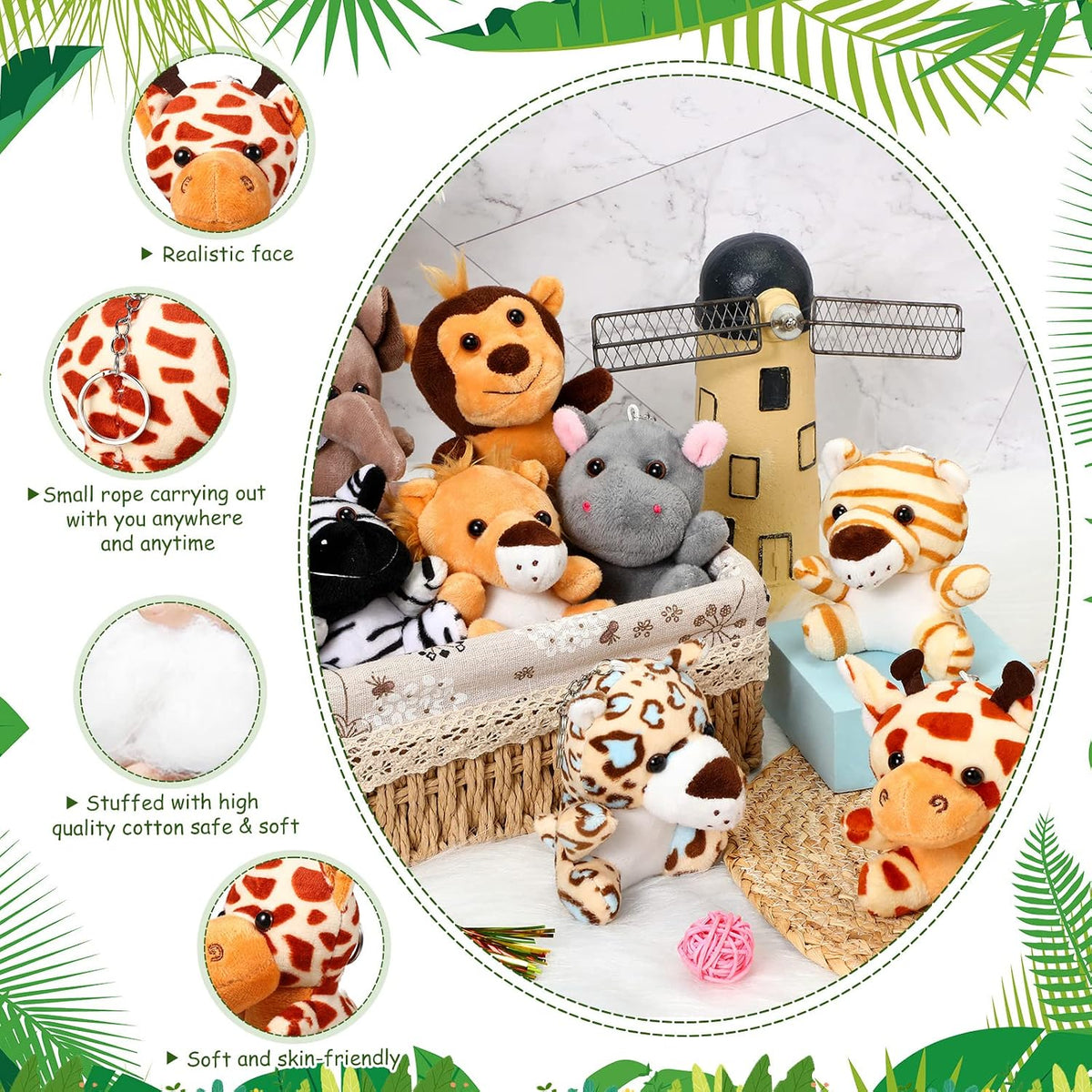 HyDren 24 piezas de mini animales de peluche del bosque a granel de...