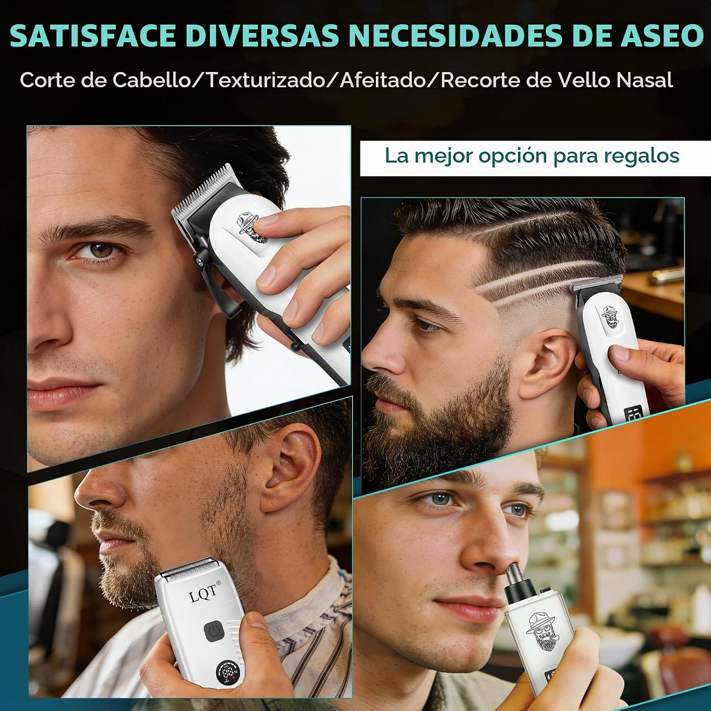 LQT Cortadora de pelo para hombre, recargable, inalámbrica, recorta...