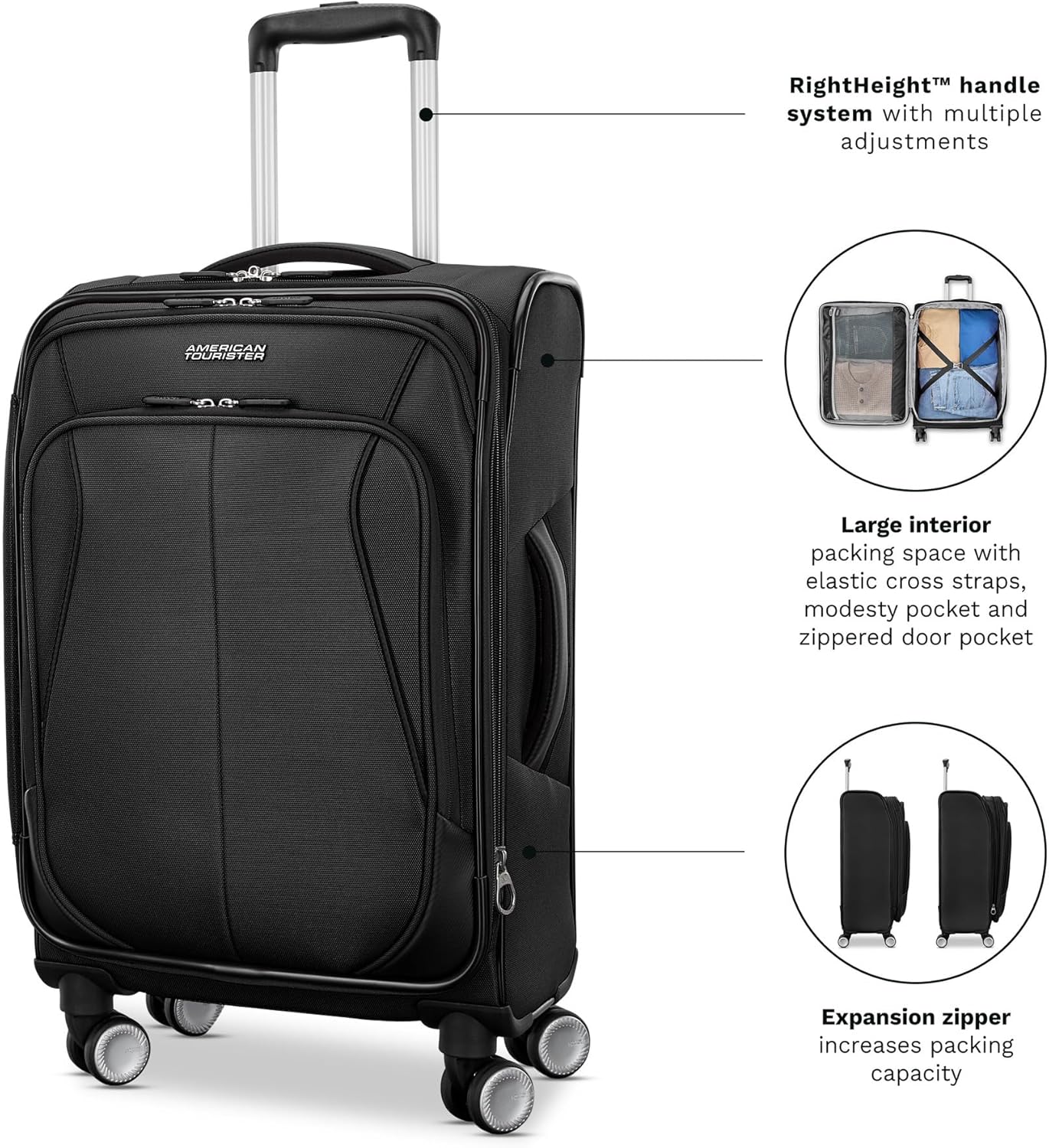 American Tourister 4 KIX 3.0 Checked-Large 28-Inch Spinner, Negro,...
