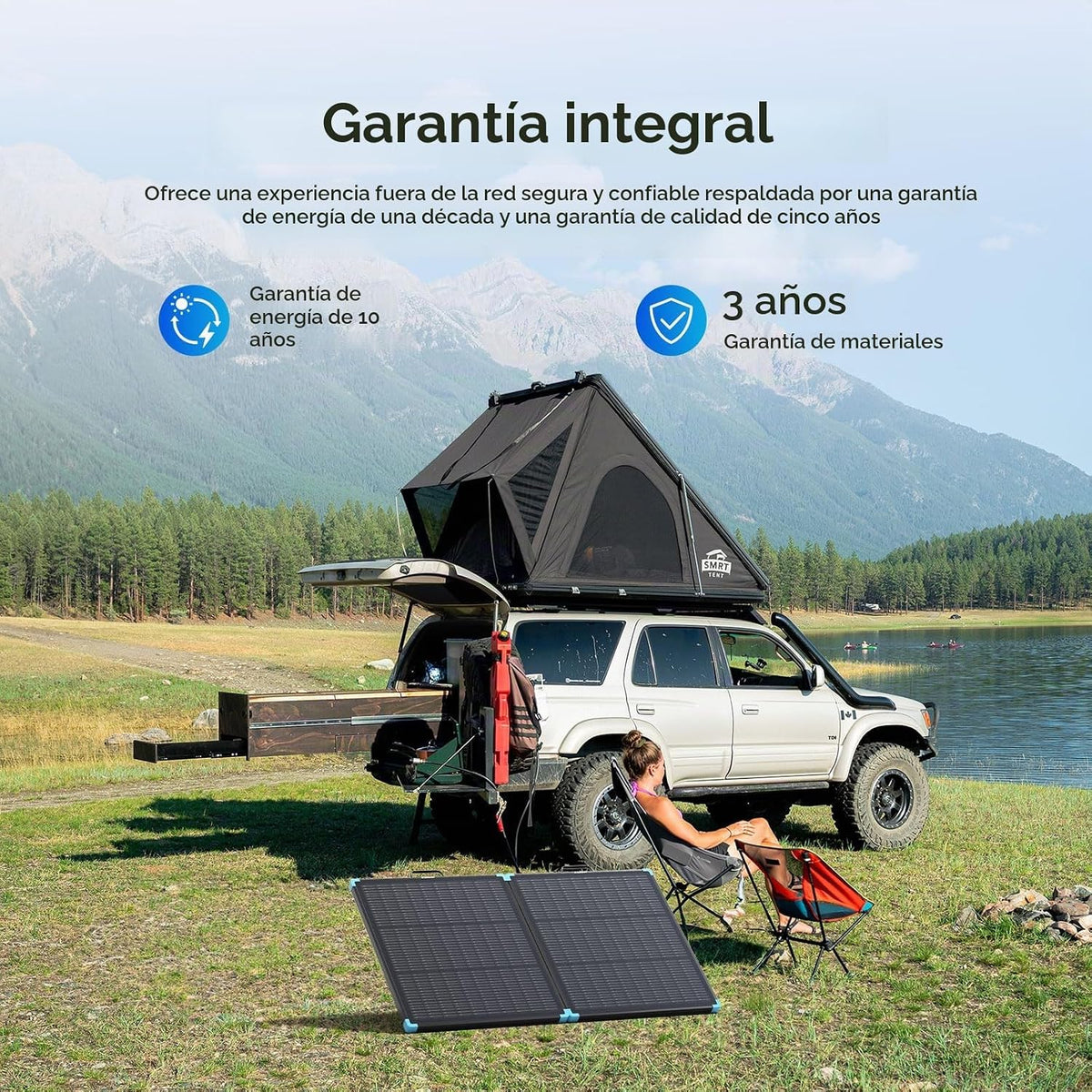 Panel solar portátil Renogy de 100 W, 25 % de alta eficiencia para...