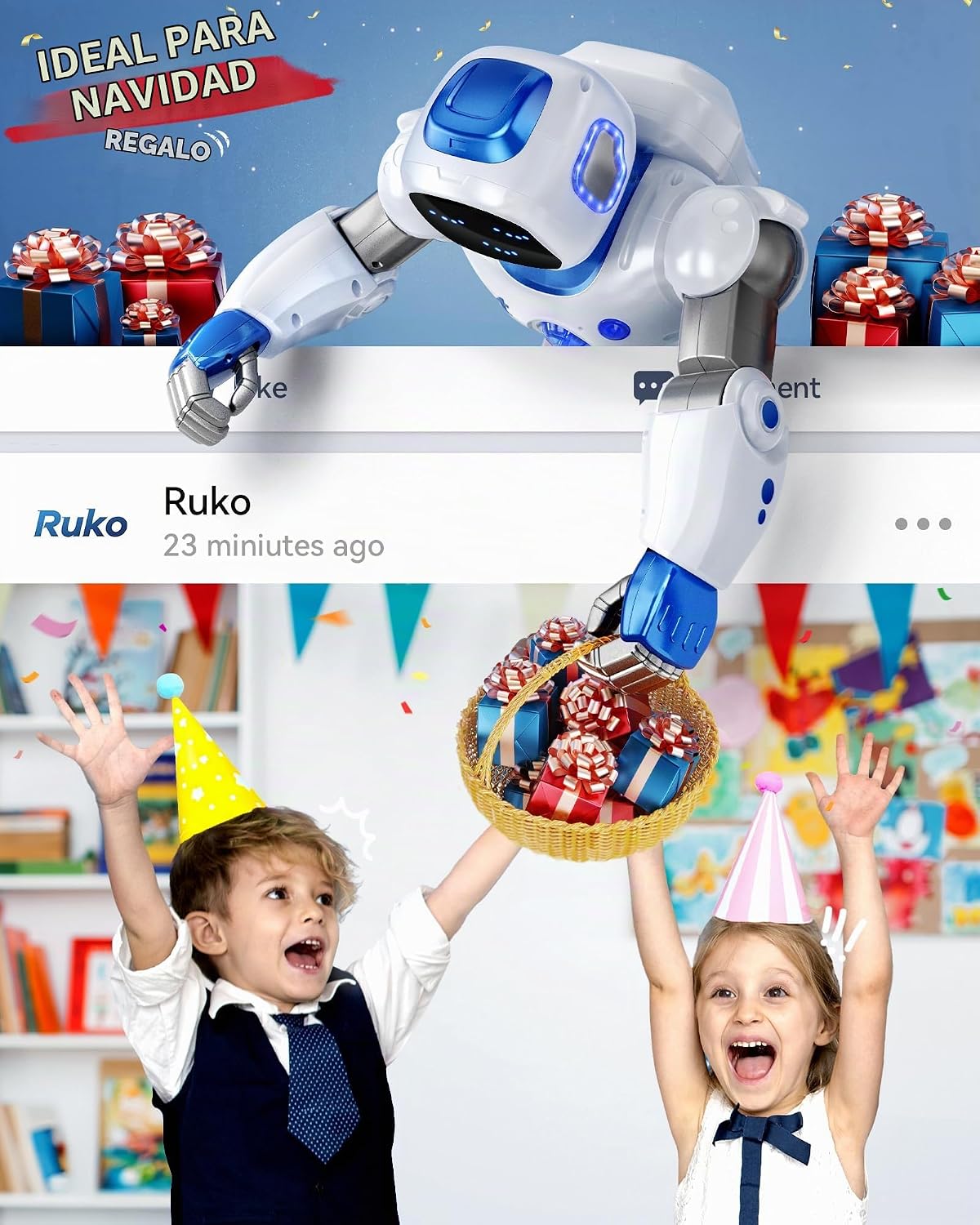 Ruko 1088 Smart Robot Toy para niños, regalo interactivo programabl...