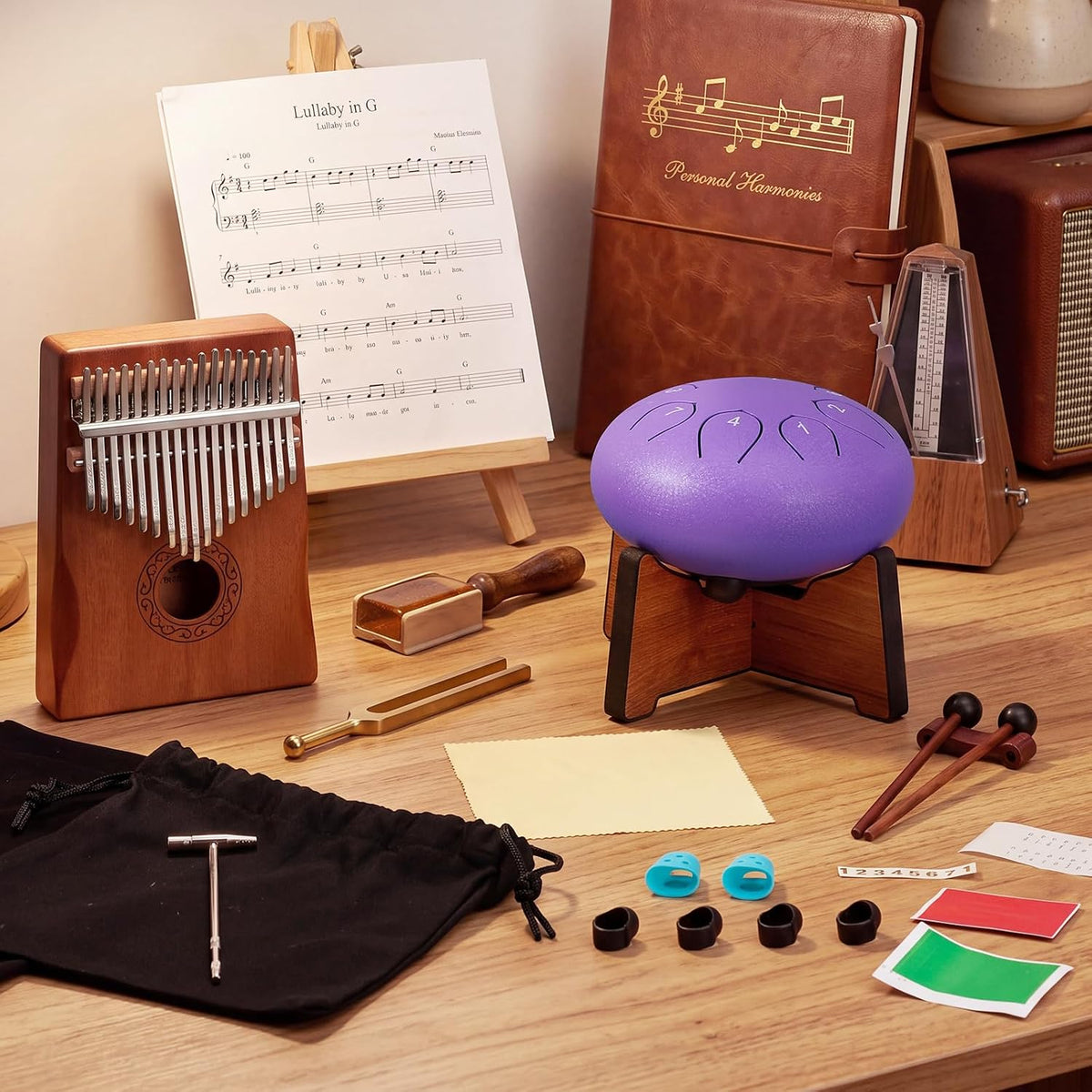 Tambor de lluvia Resholder para piano de pulgar Kalimba de jardín e...