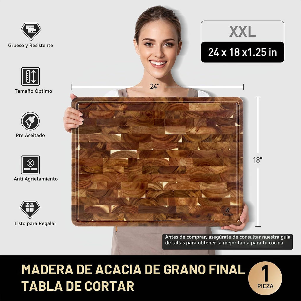 Tabla de Cortar Extra Grande de Fibra Final para Cocina con Pies An...