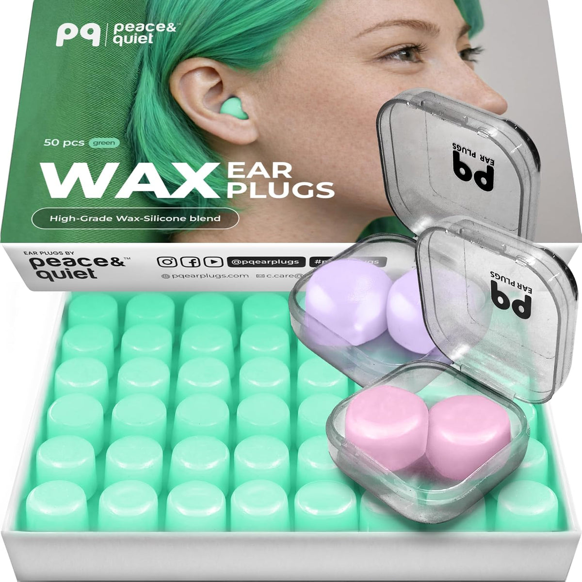 Peace&amp;Quiet PQ - Tapones para los oídos de cera para dormir, na...
