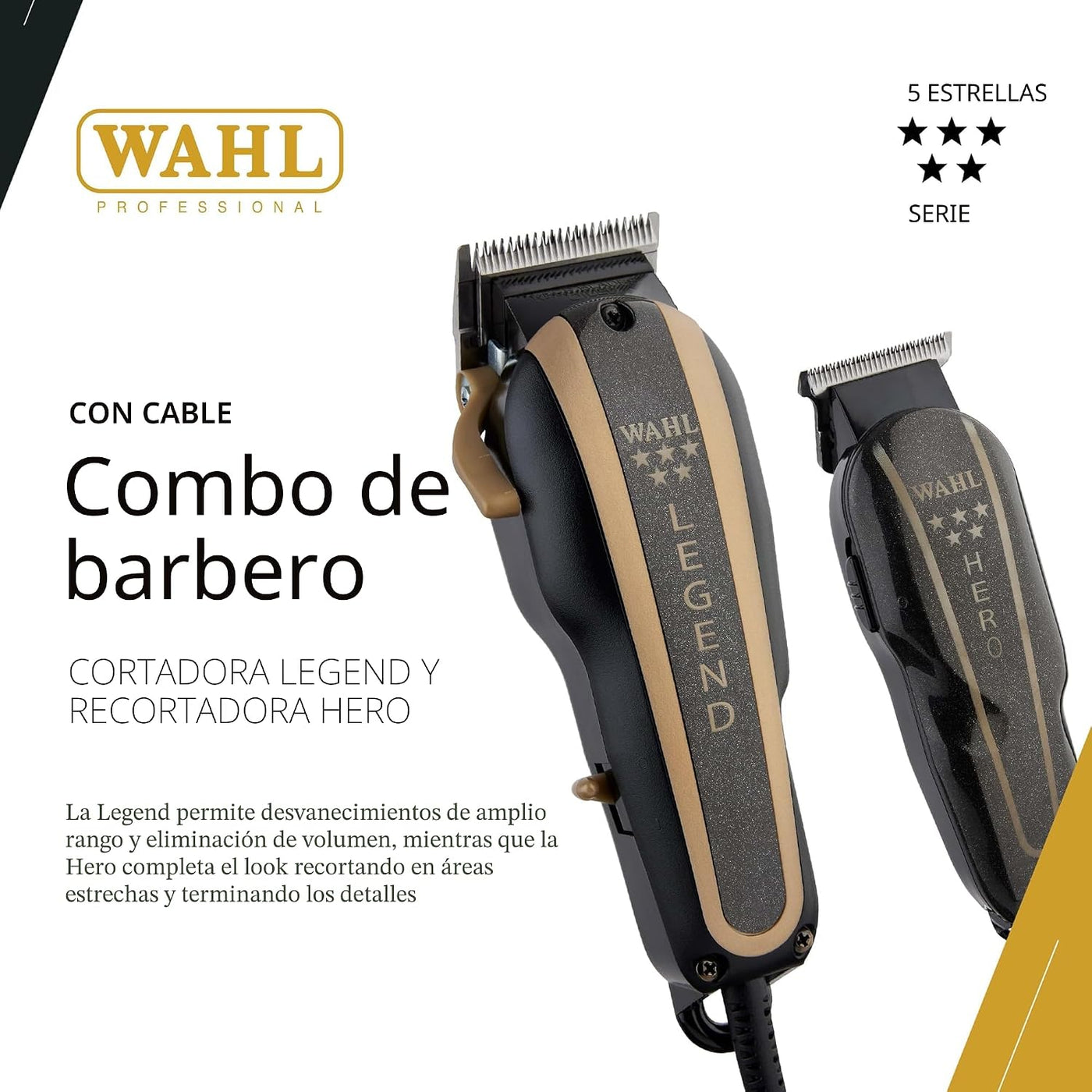 WAHL Professional kit de rasurado de 5 estrellas número 8180 | Moto...