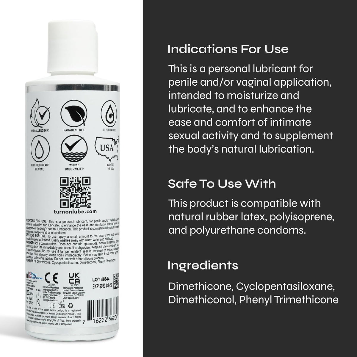 Turn On - Lubricante anal a base de silicona, súper resbaladizo, se...