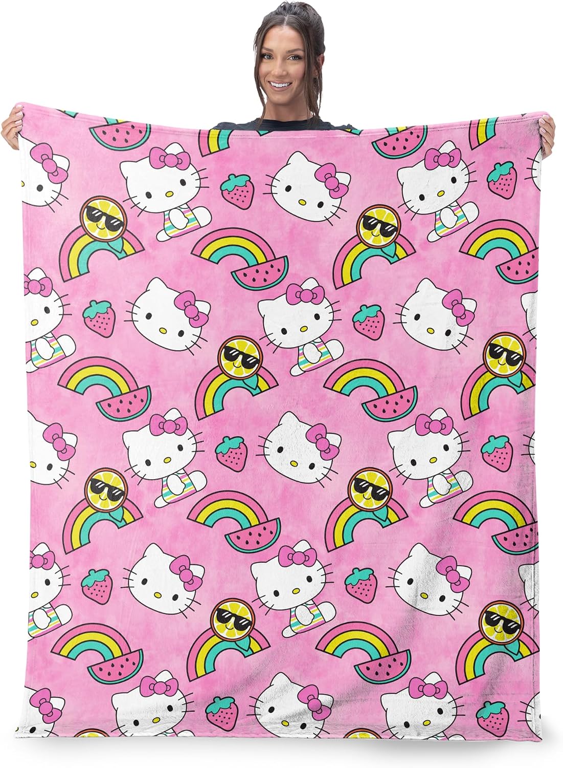 Northwest Hello Kitty - Manta de seda suave y ligera para cama, sof...