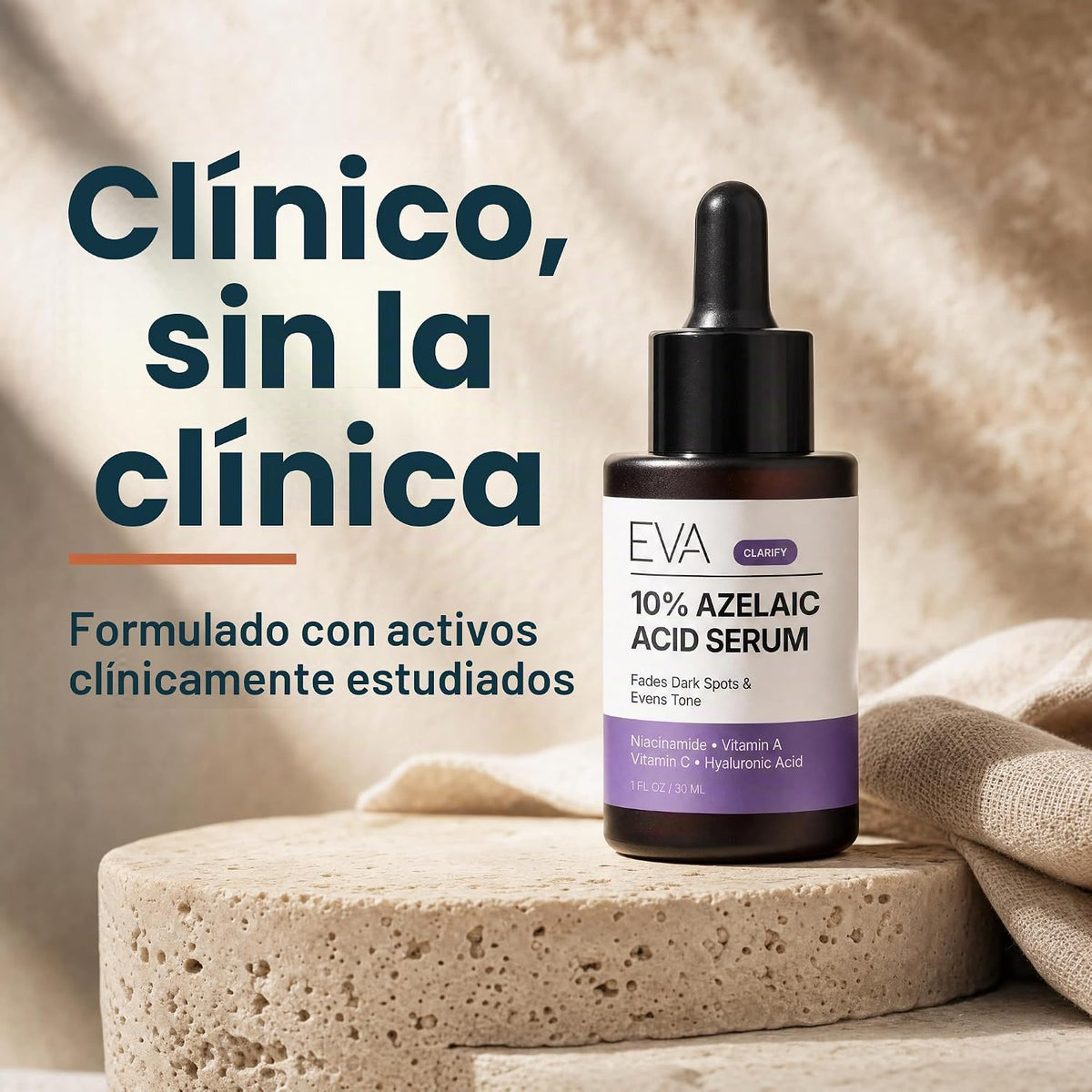 Eva Naturals Suero de ácido azelaico, niacinamida y ácido hialuróni...