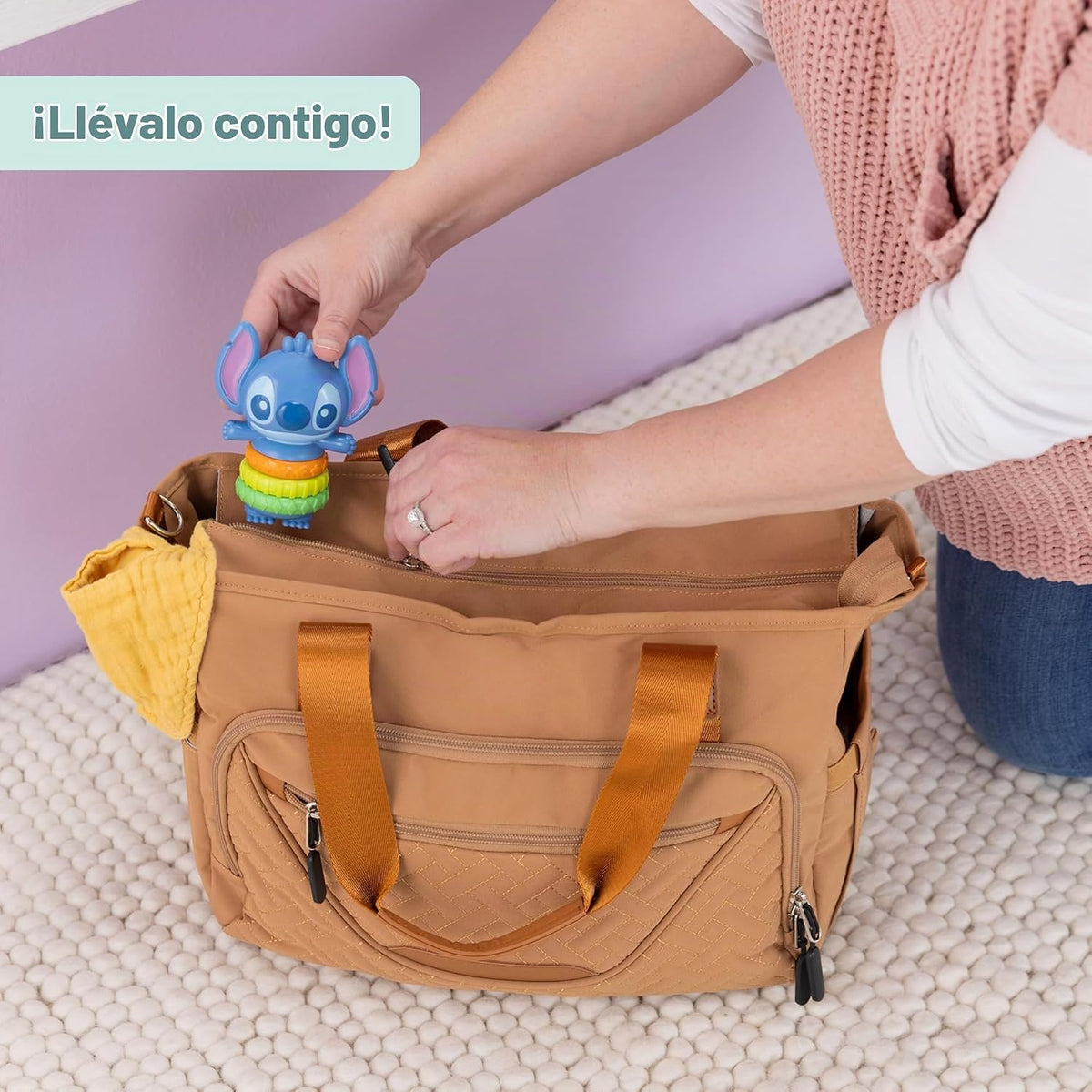 Bright Starts Disney Baby Stitch Twist-a-Stitch Juguete de dedo con...