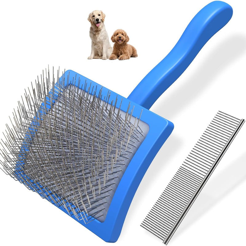 Saccison 2 piezas de cepillo slicker para perros y peine para masco...