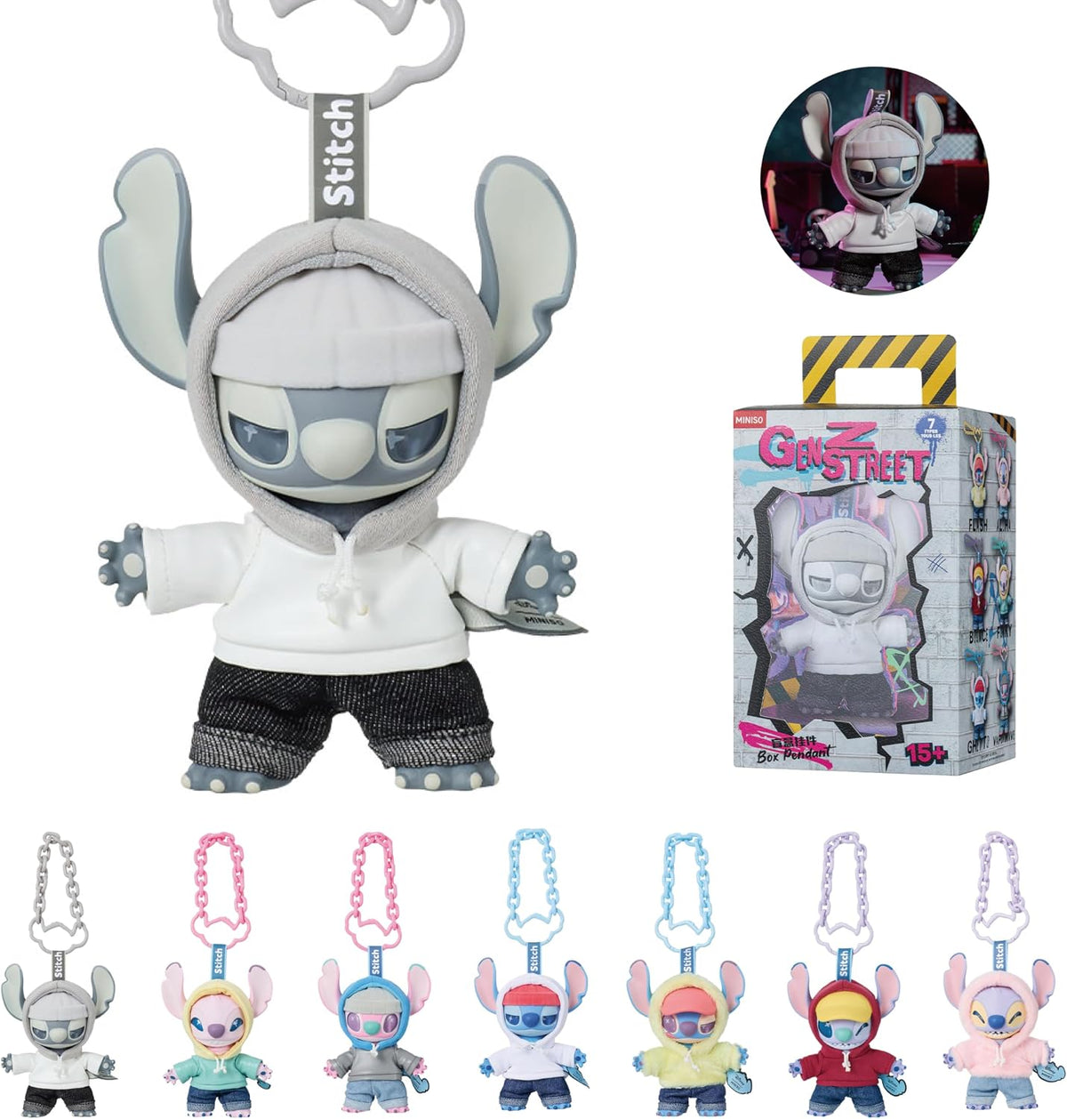 MINISO Disney Stitch GenZ Street Collection - Figura Sorpresa de Ll...