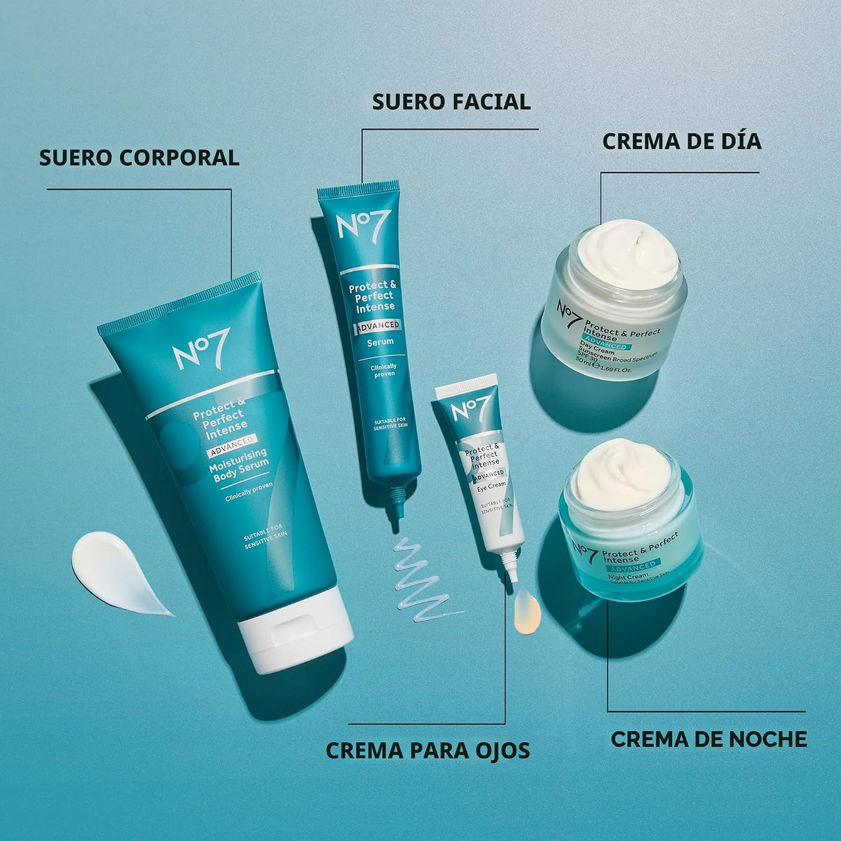 No7 Protect &amp; Perfect - Suero facial avanzado intenso, paquete...