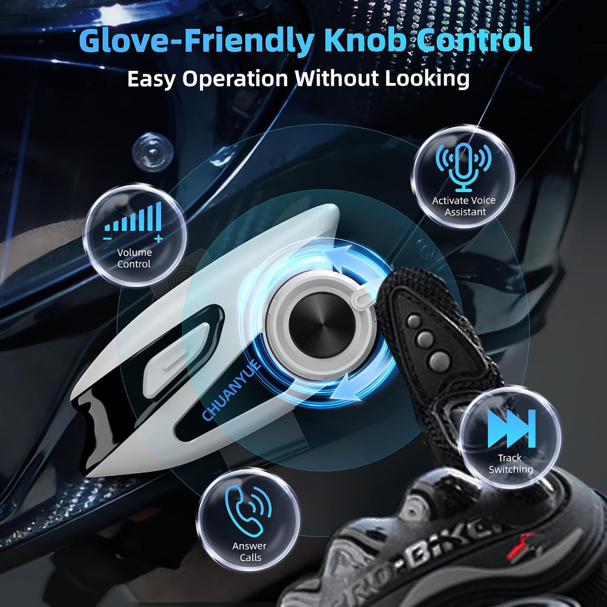 Auriculares Bluetooth para casco de motocicleta, altavoces de casco...
