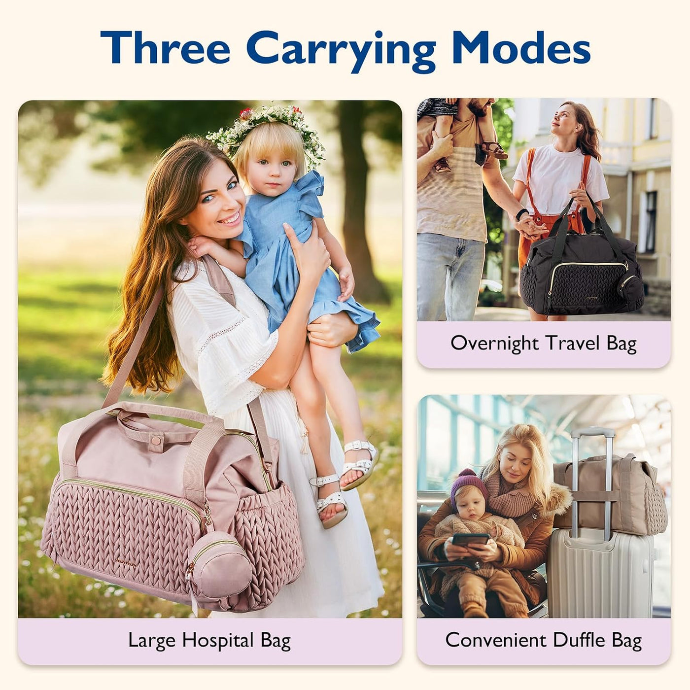mommore - Bolso para pañales, bolsos de gran capacidad para viajes,...