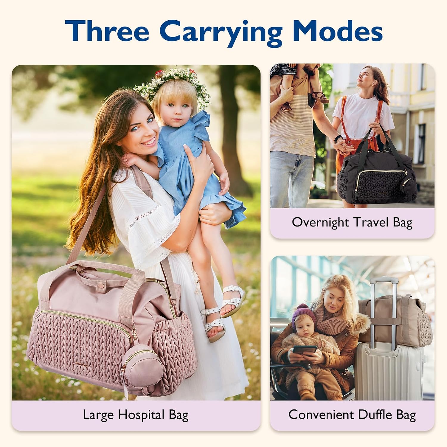 mommore - Bolso para pañales, bolsos de gran capacidad para viajes,...