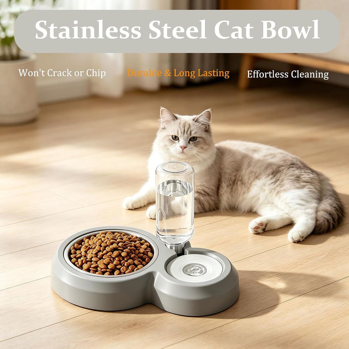 YSHOME&amp;PET Juego de cuencos dobles para perros, comida y agua p...