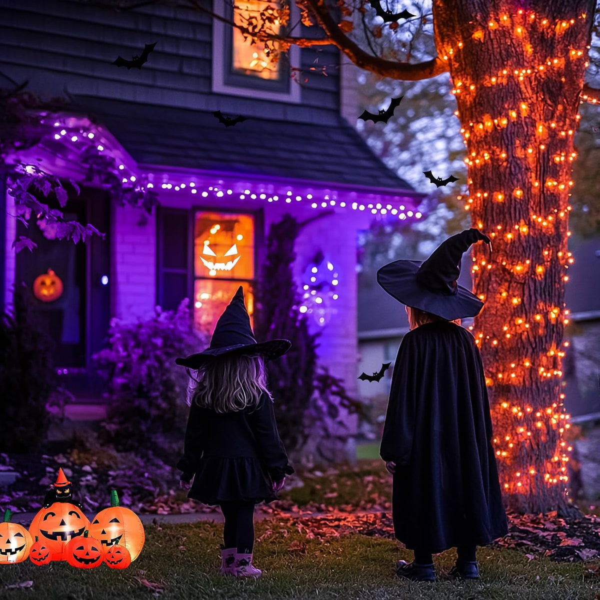 JMEXSUSS 200 luces LED de Halloween para el aire libre, 66 pies, lu...
