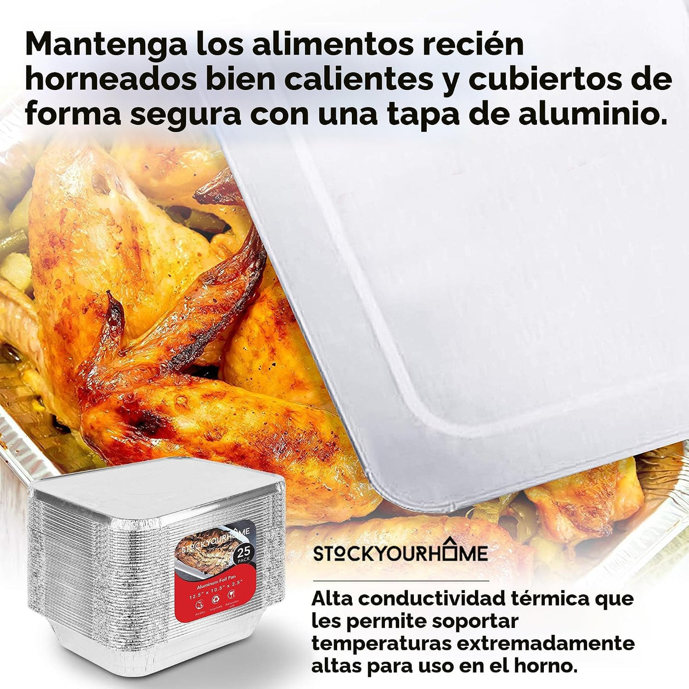 Sartenes de aluminio con tapas, sartenes de aluminio de 9 x 13 pulg...