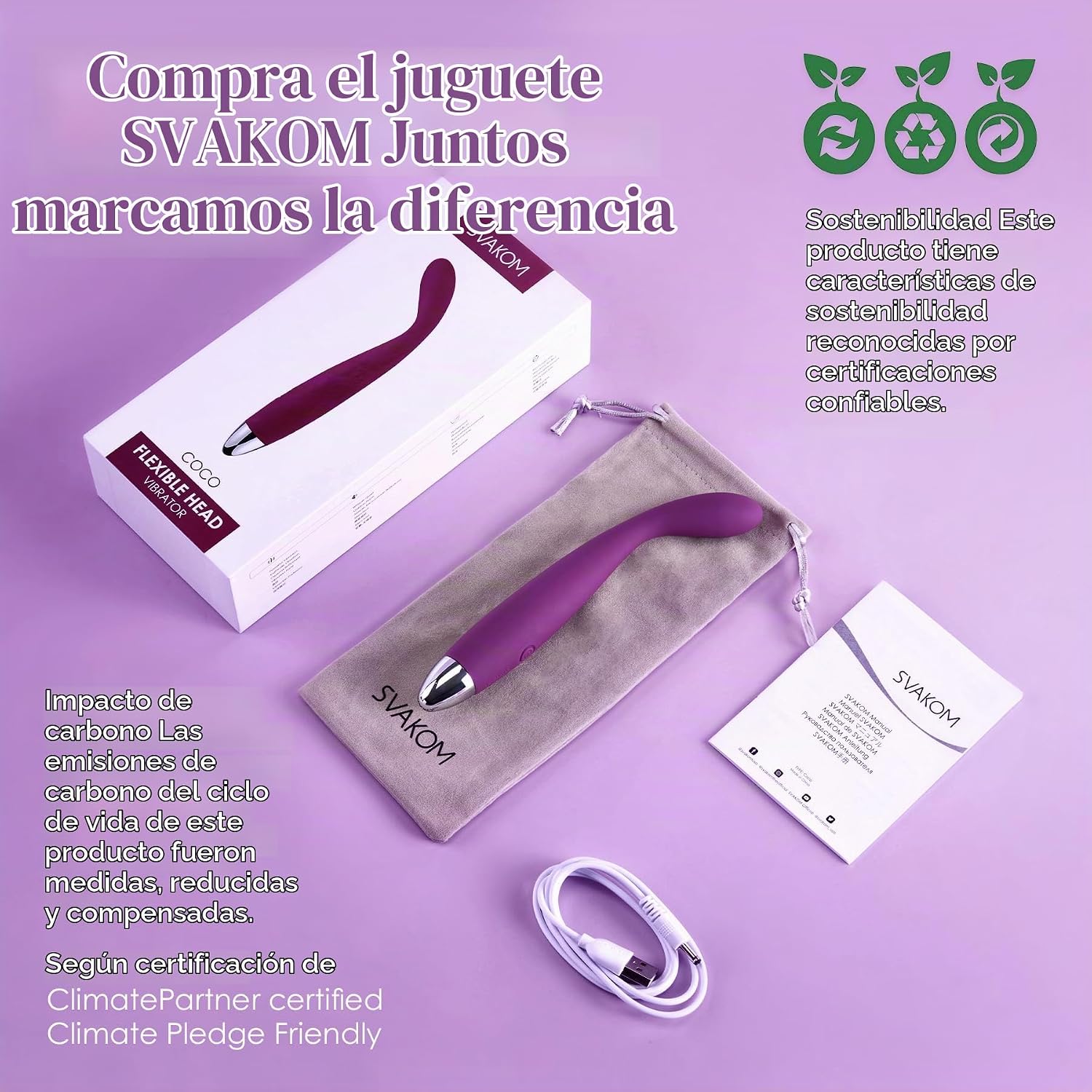 SVAKOM COCO Vibrador Consolador Juguetes Sexuales Con Forma De Dedo...