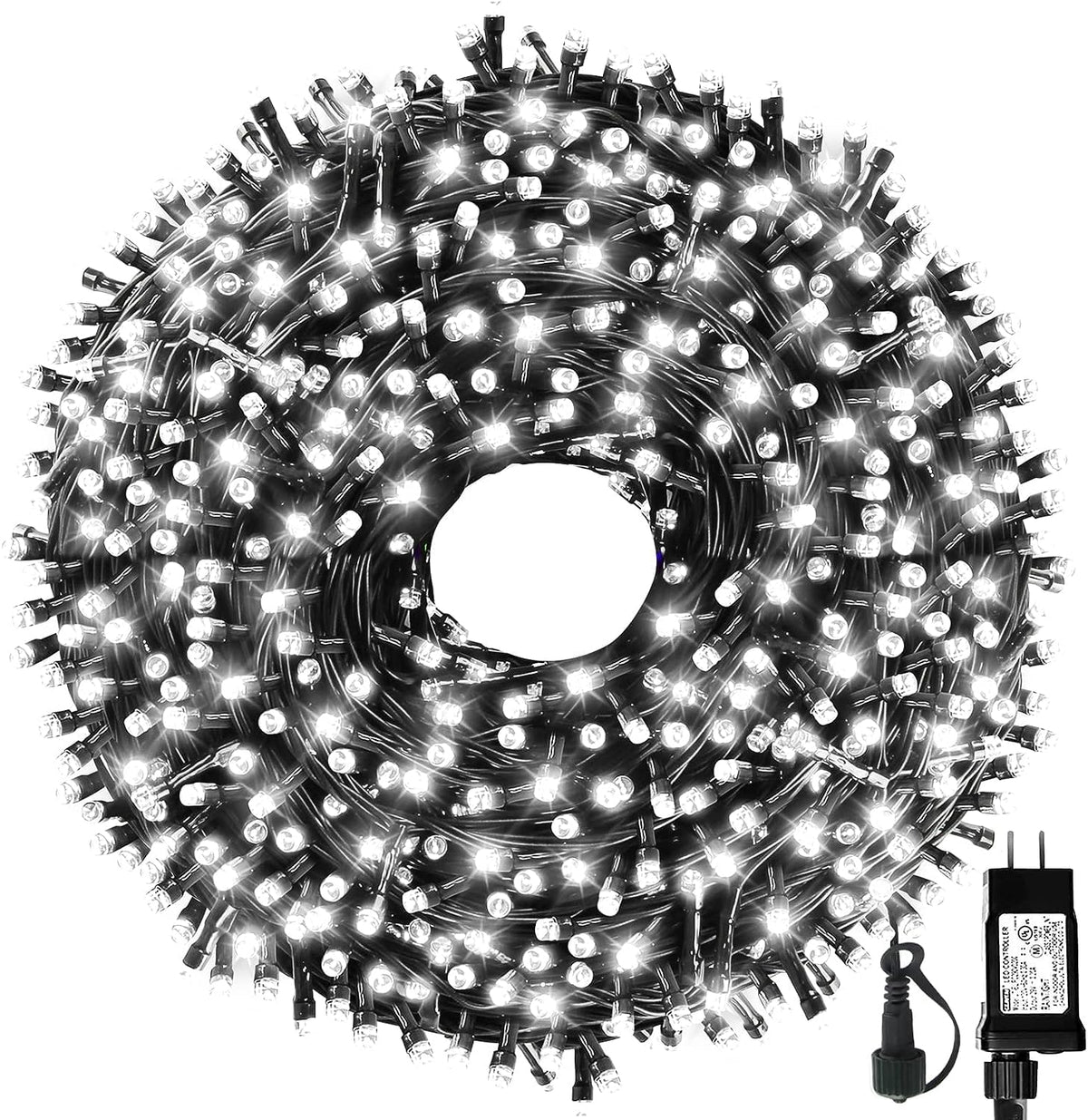 MZD8391 Tira de luces de Navidad de 105 pies, 300 luces LED para in...