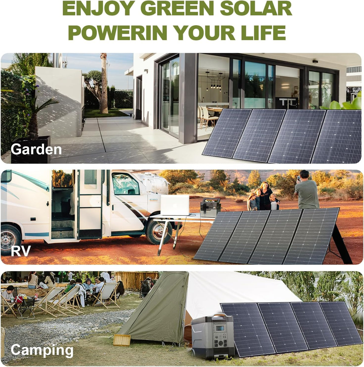 ALLPOWERS SP037 Panel solar portátil de 400 W con soporte ajustable...
