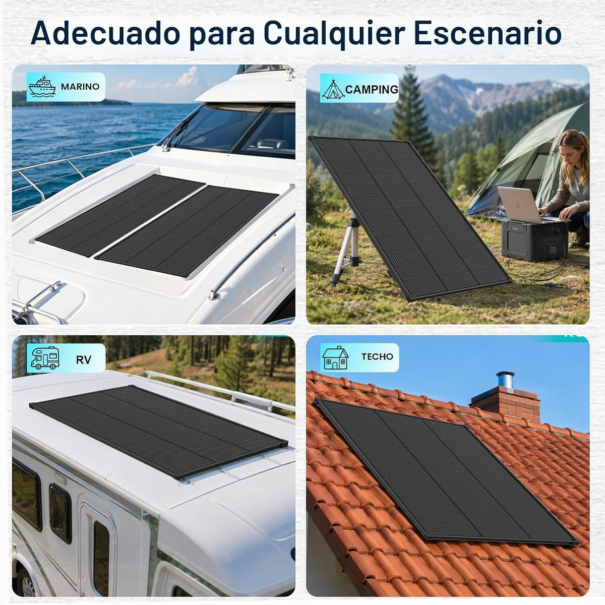 EtnalSolar Panel solar de 200 W, tipo N 18BB, paneles solares monoc...