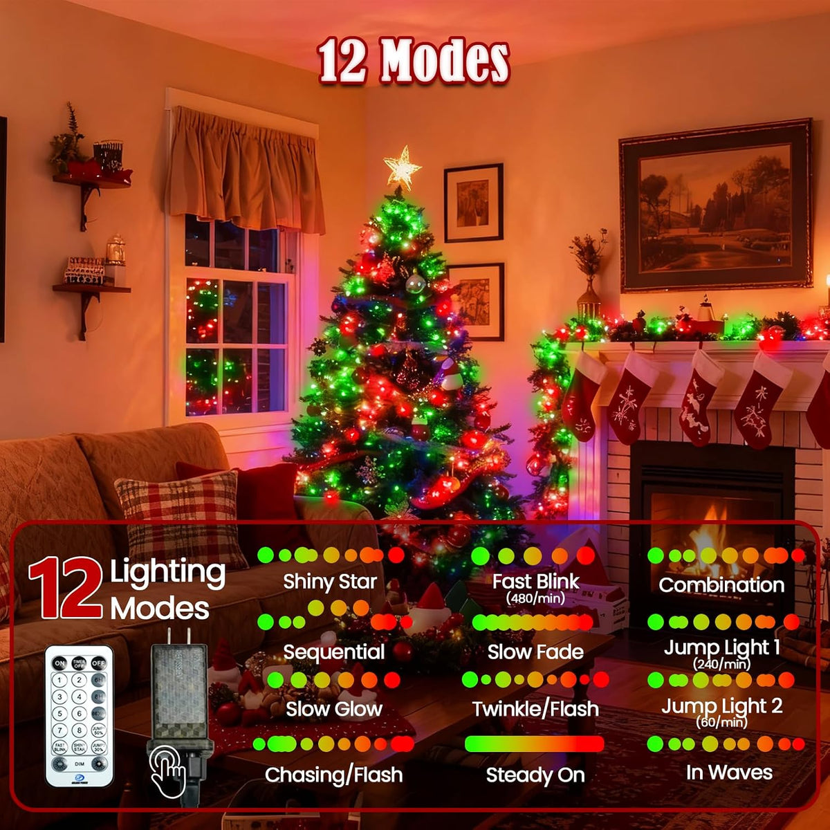 2026 Nuevas luces de cadena de Navidad inteligentes con control de...