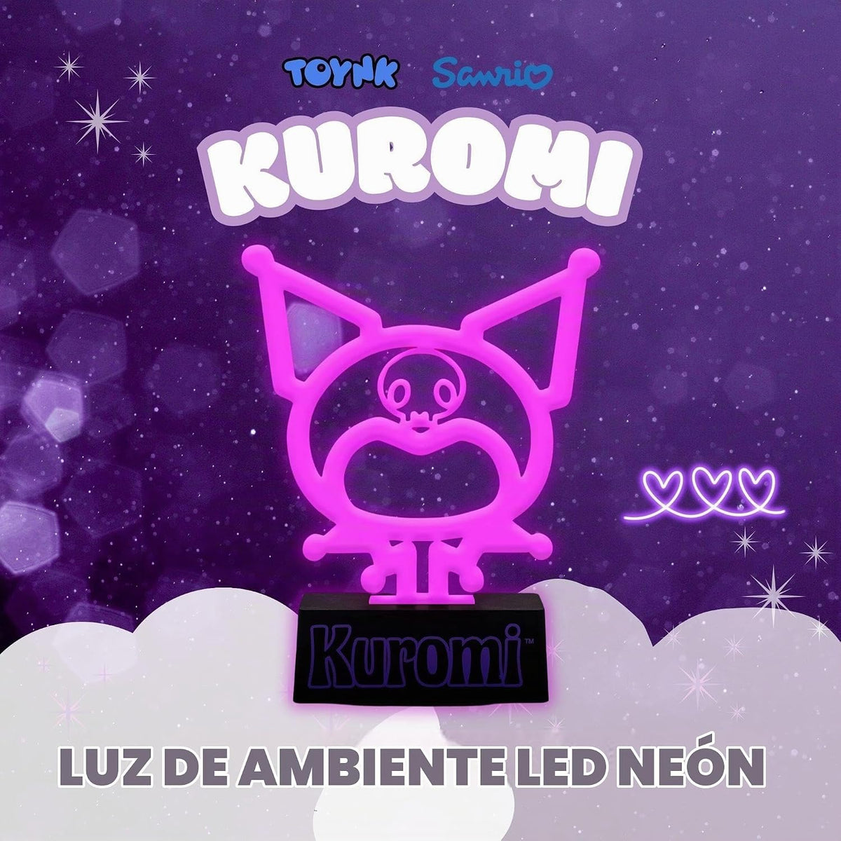 Silver Buffalo Sanrio Hello Kitty Kuromi - Lámpara de luz de neón |...