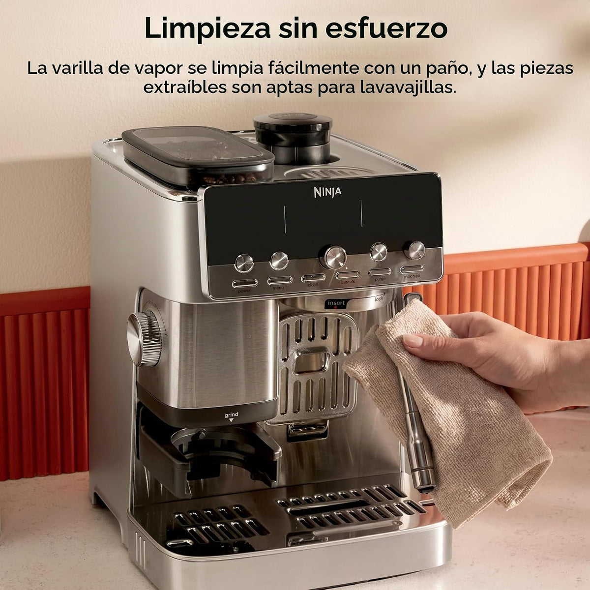 Ninja Luxe Café Mini Plus con AutoFroth, hueso y champán exclusivos...