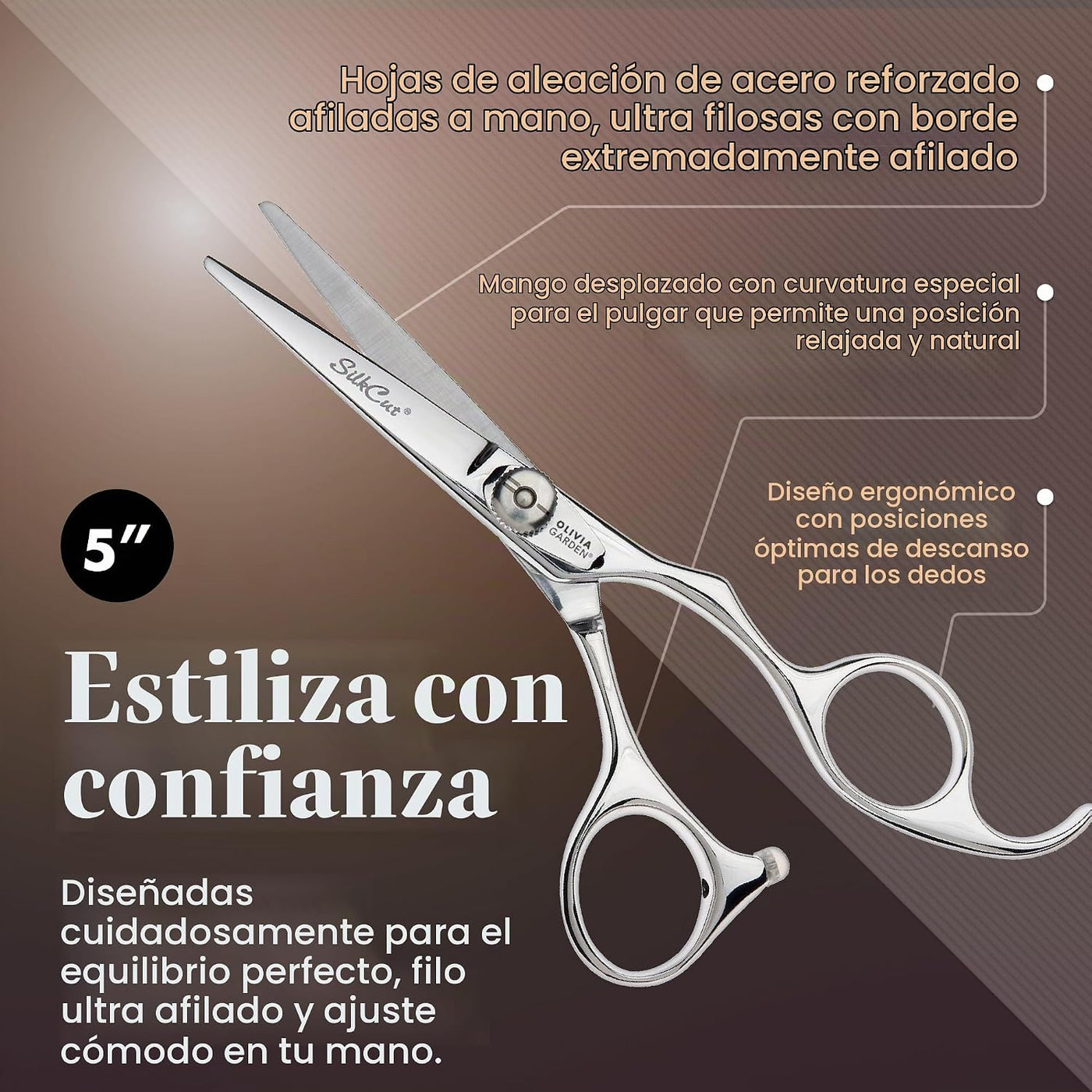 Olivia Garden SilkCut - Cizalla profesional para peluquería y estuc...