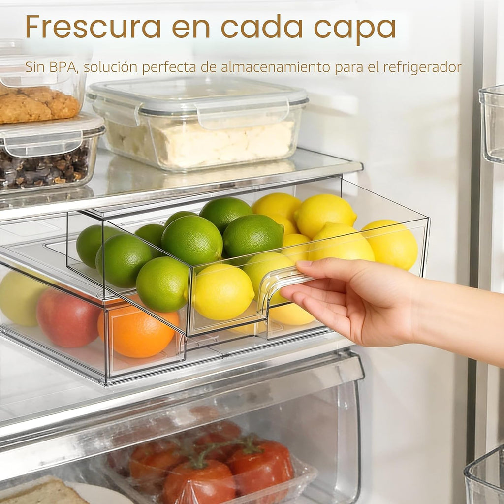 Criusia Cajones de almacenamiento apilables, paquete de 6 organizad...