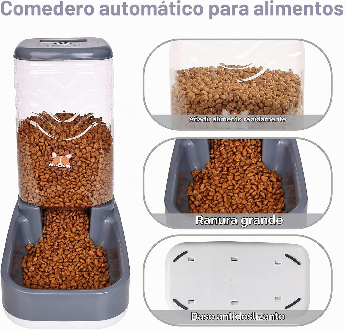 Elevon Comedero Automático para Gatos, Juego de Cuenco Dispensador...
