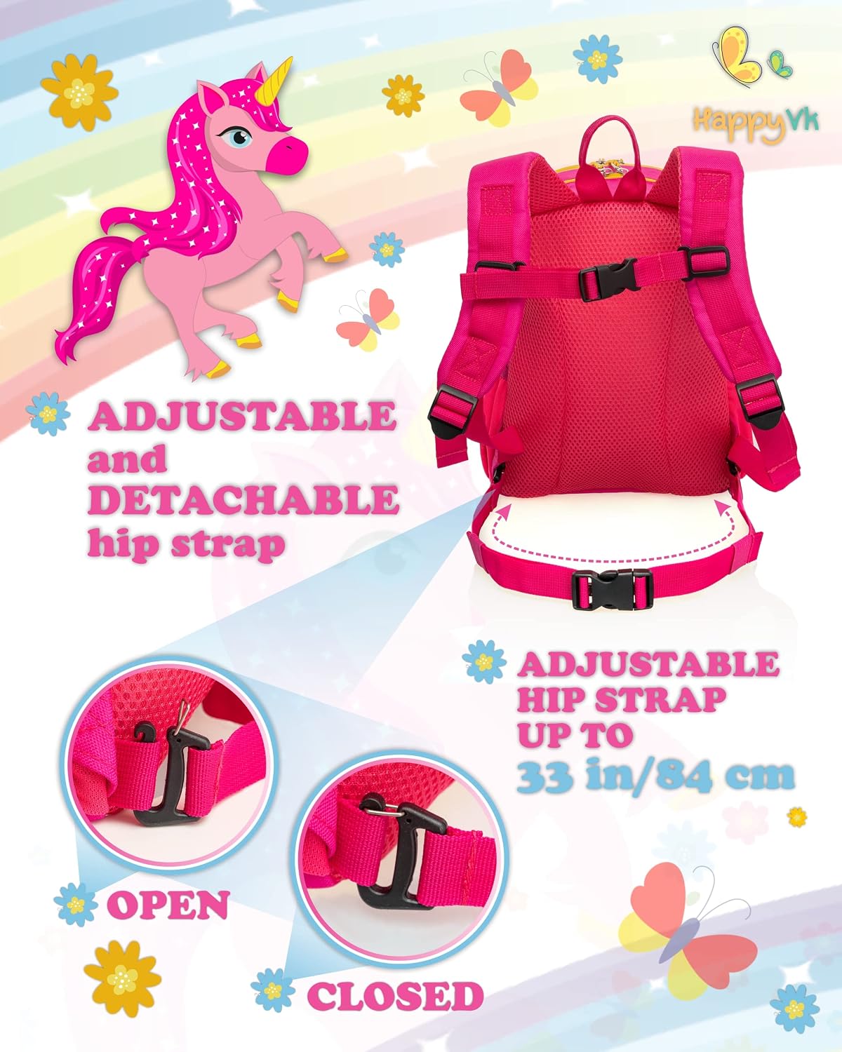 HappyVk - Correa para mochila para niños pequeños - Correa para beb...