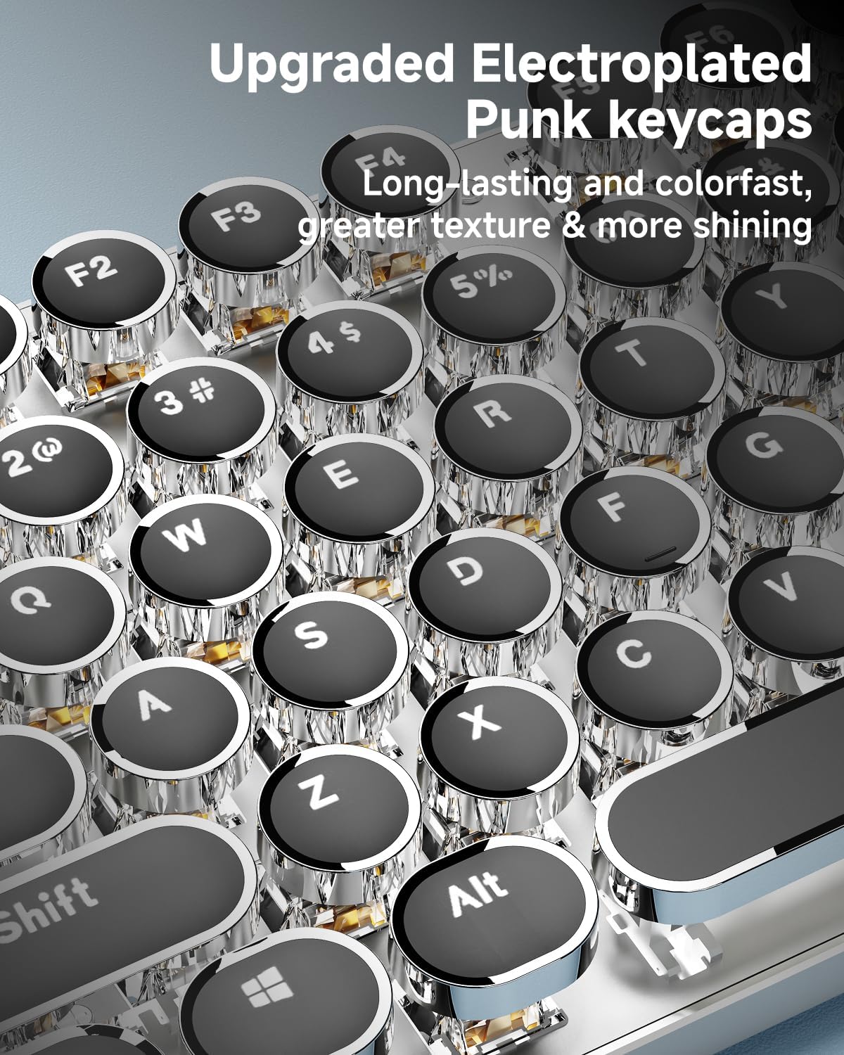 Teclado mecánico inalámbrico del estilo de la máquina de escribir c...