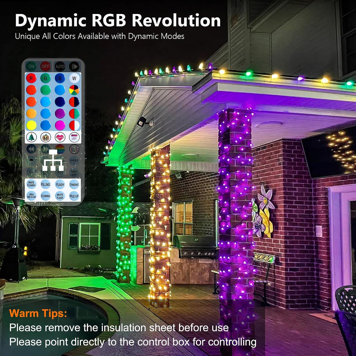 Brizled - Luces de Navidad RGB, 50 metros 500 LED Cadena de Luces q...