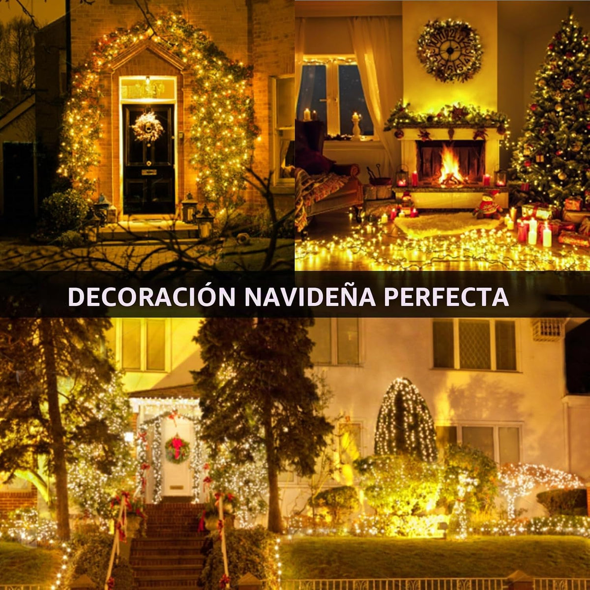 BHCLIGHT Luces de Navidad en racimo de 1500 LED de 75 pies con cont...