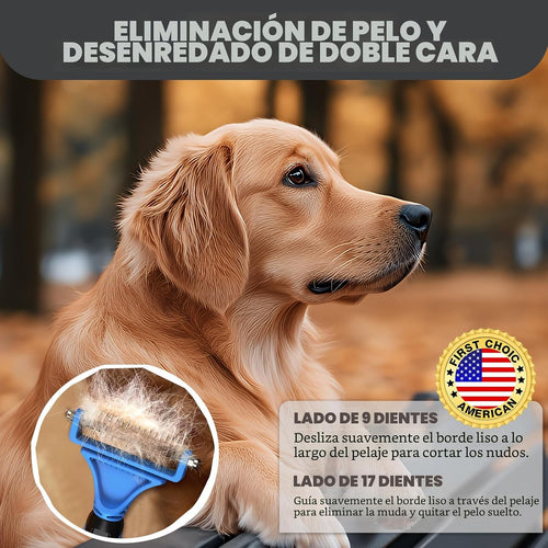 3 piezas de rastrillo para aseo de mascotas y peine metálico y pein...