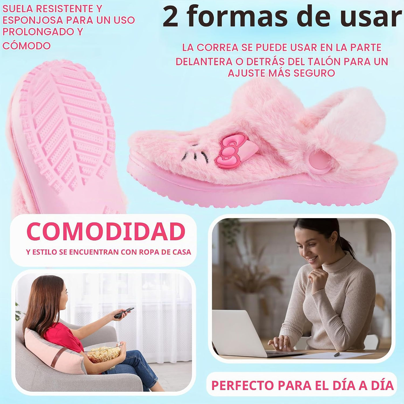 Zuecos Hello Kitty de Sanrio para mujer, adolescentes, zuecos acoge...