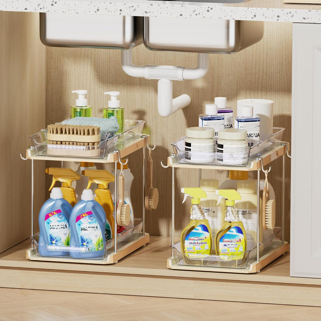 Delamu Organizadores de Baño de 2 Niveles Debajo del Fregadero y Al...