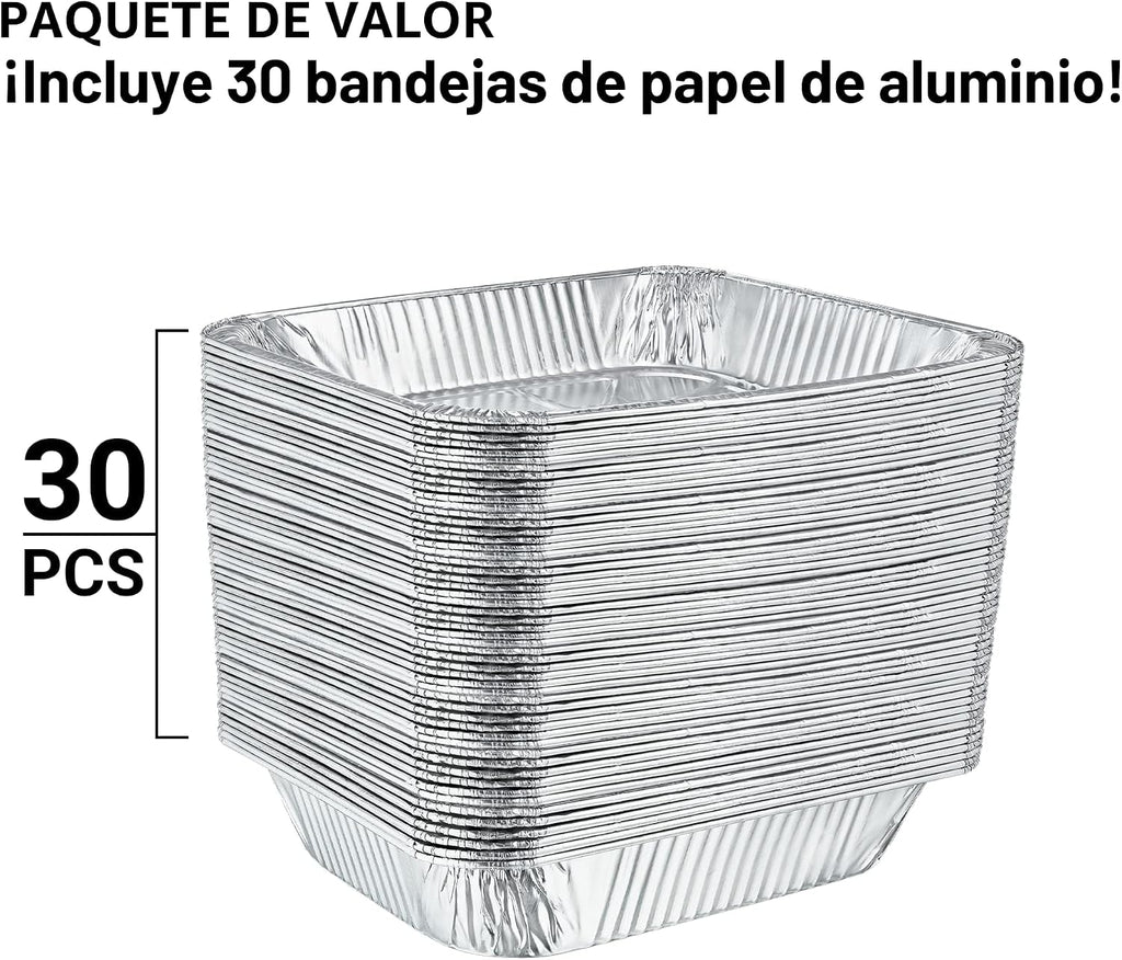 Sartenes de aluminio de tamaño medio, 9 x 13, bandejas de papel de...