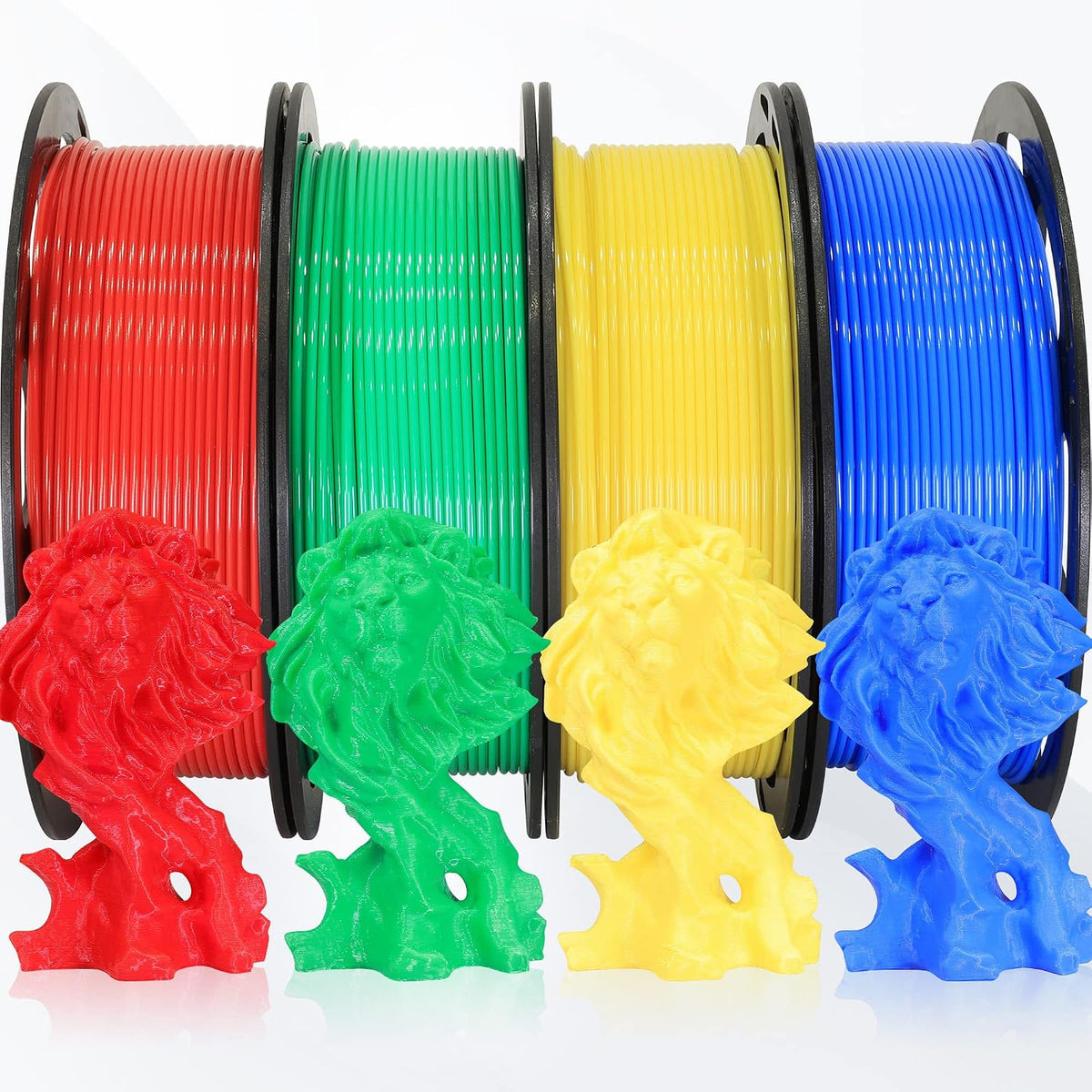 BBLIFE 1.75mm filamento de impresora 3D PLA 4 en 1 paquete: Rojo, A...