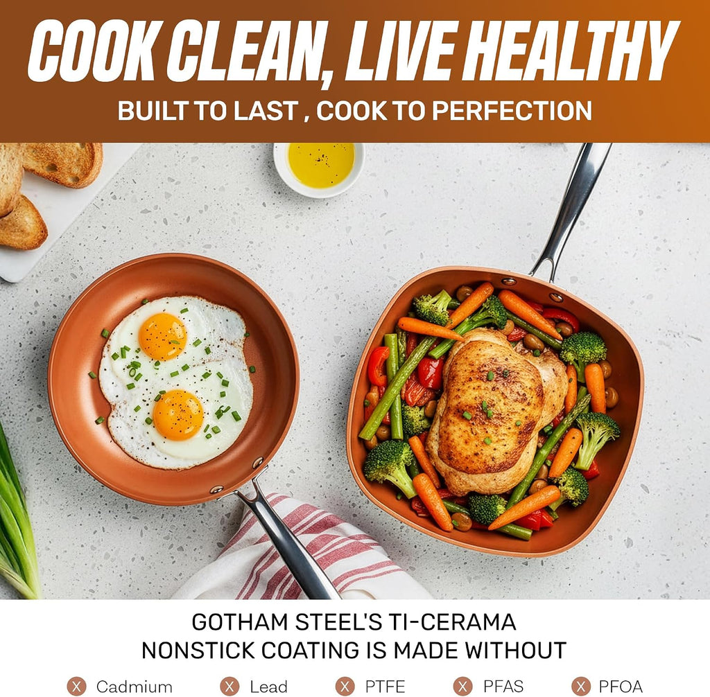 GOTHAM STEEL - Juego de 12 piezas de utensilios de cocina de cerámi...