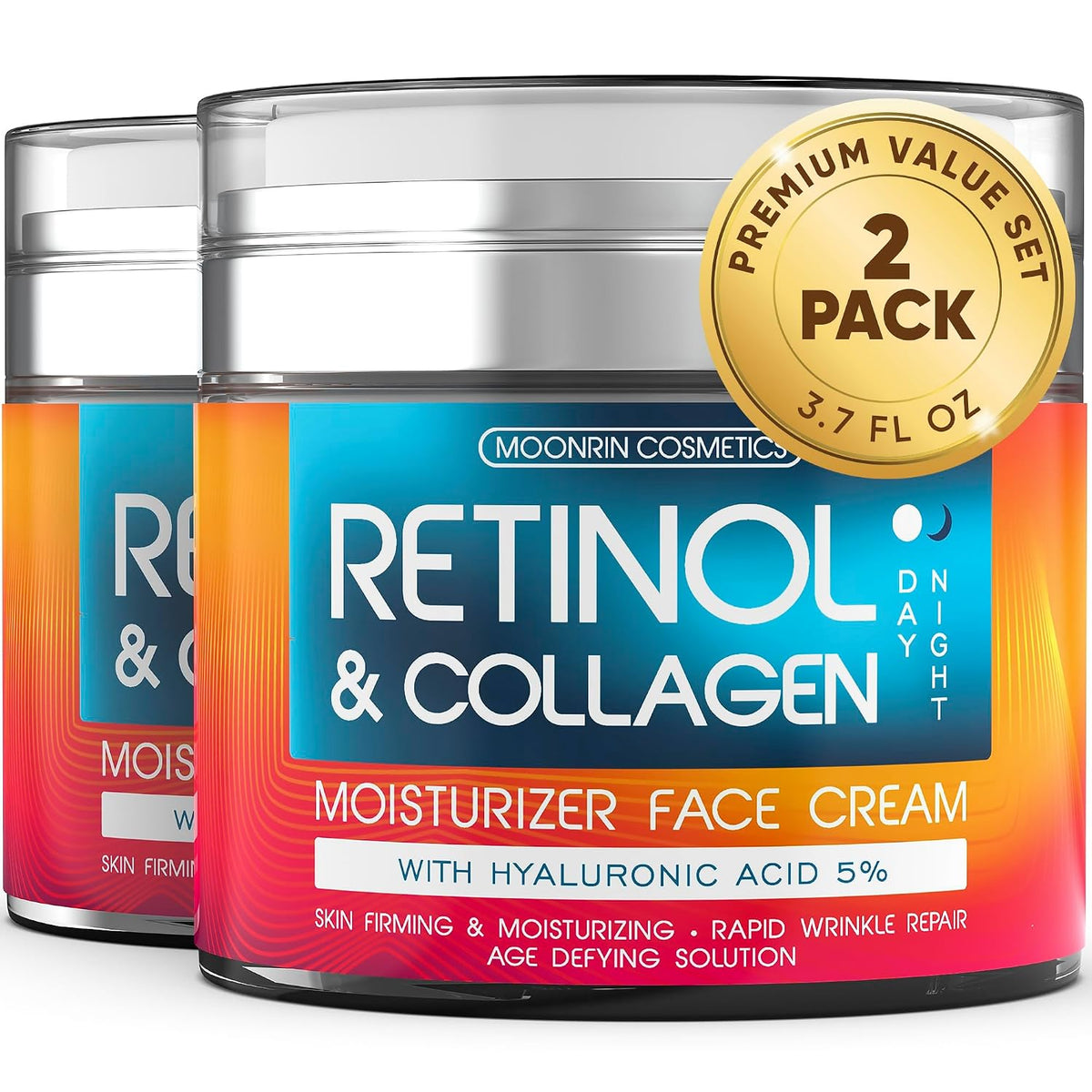 Crema de retinol para cara, paquete de 2 \u2013 Hidratante antienve...