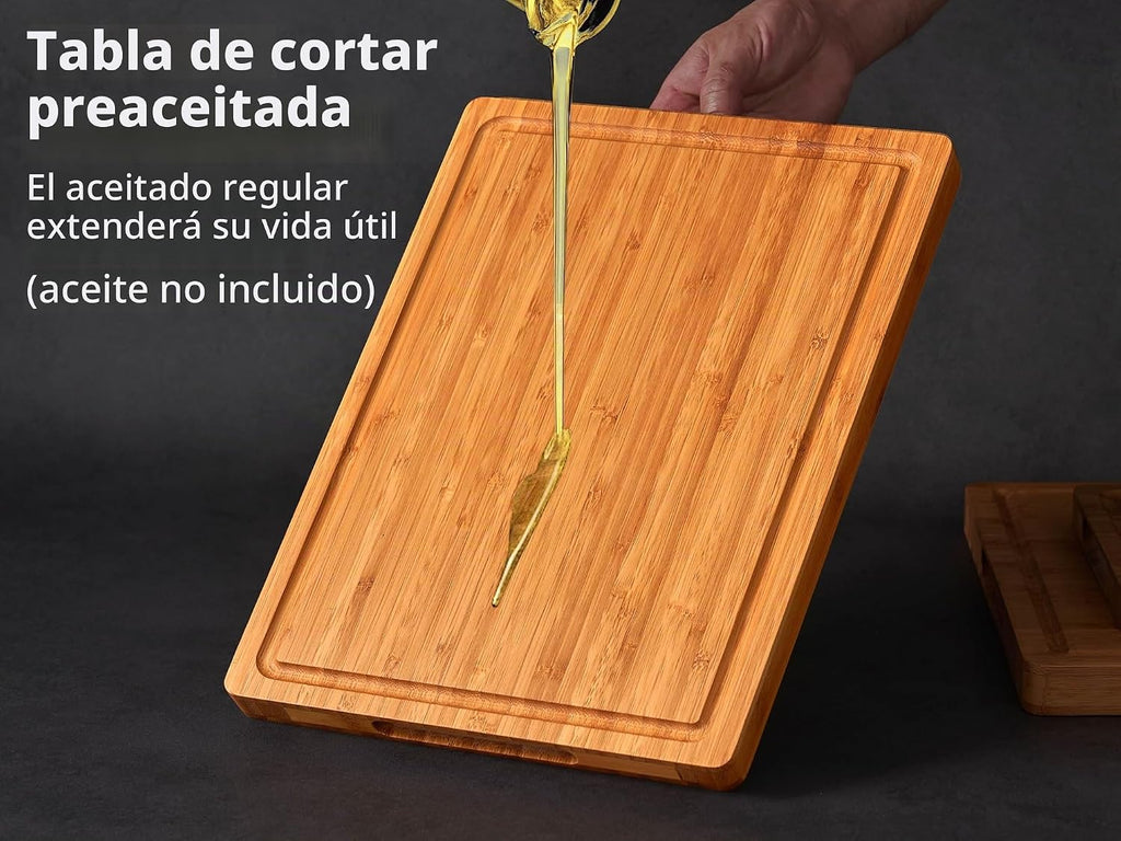 Allsum Tablas de cortar de madera extra gruesas para cocina (Juego...
