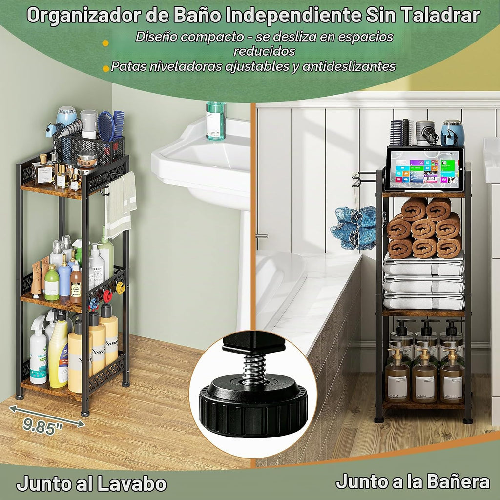 DYUTFZU Organizador de baño de 3 niveles y estante de almacenamient...