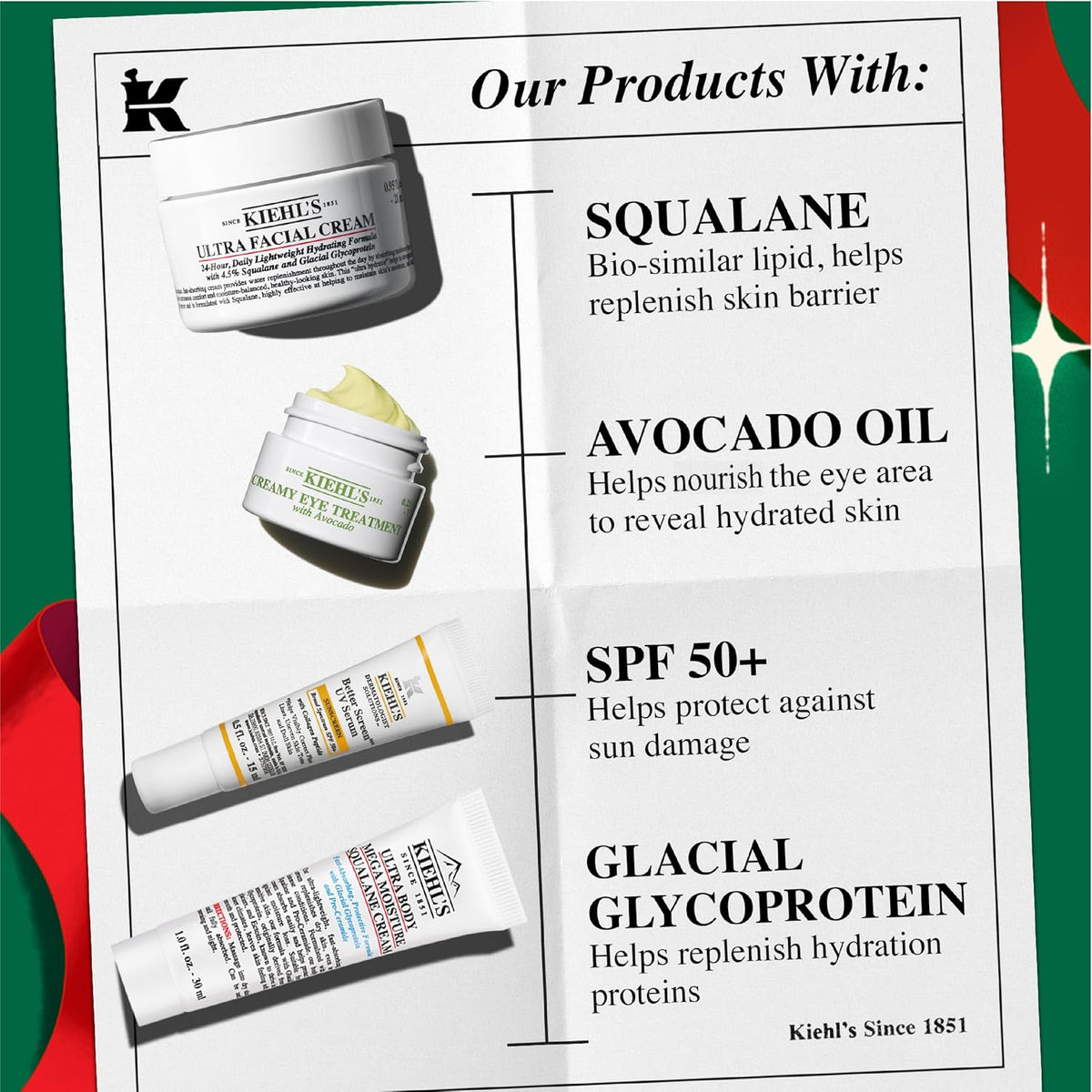 Kiehl's Crema Facial Ultra, con 4.5% de escualano para fortalec...