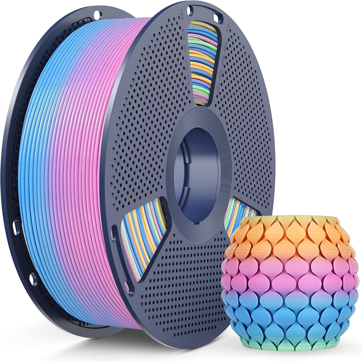 SUNLU Filamento para impresora 3D, filamento PLA arcoíris de 0.07 i...
