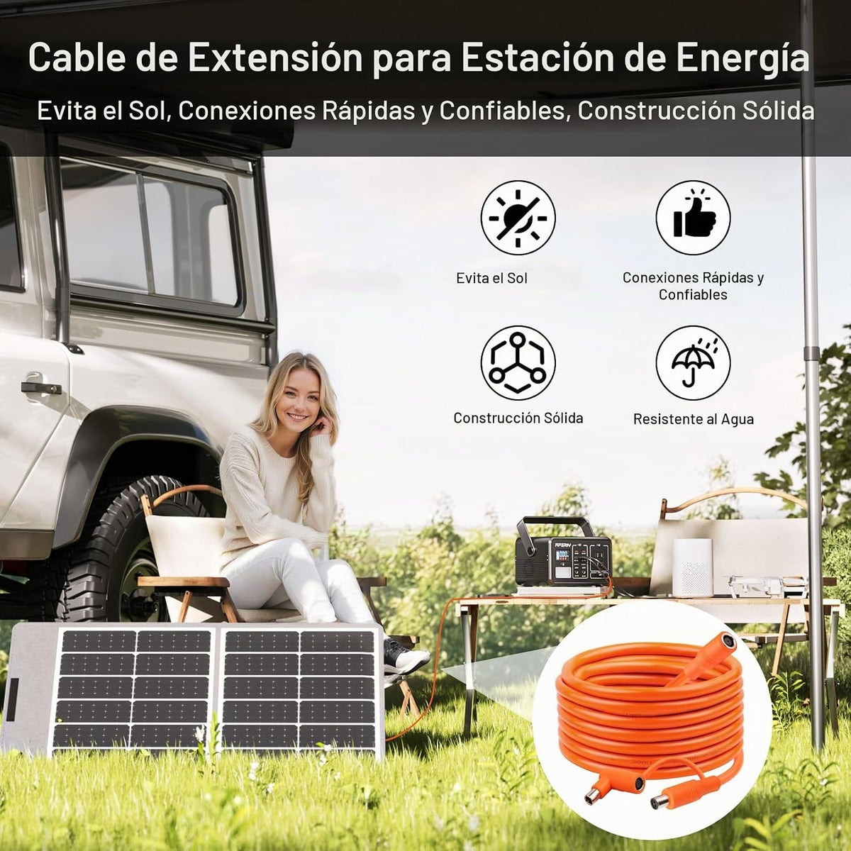 Cable de extensión de panel solar DC7909 de 40 pies 14AWG compatibl...