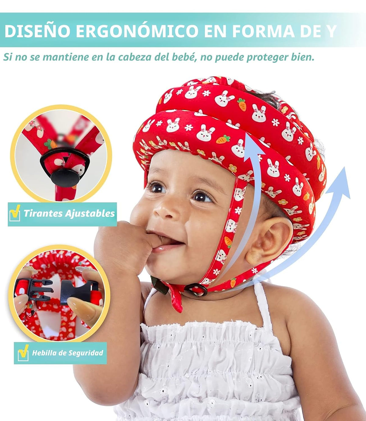 Protector de Cabeza para Bebé - Casco de Bebé para Gatear, Caminar,...